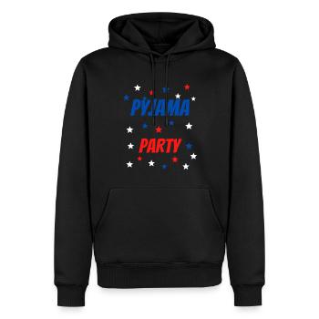PYJAMA PARTY BLEU BLANC ROUGE ÉTOILES - Sweat à capuche Premium bio Homme - noir - Devant - Nico (187cm)