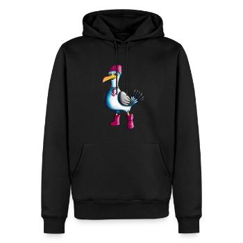 Bas allemand Seagull Moin disant amoureux de la mer du Nord - Sweat à capuche Premium bio Homme - noir - Devant - Nico (187cm)