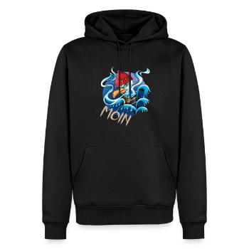 Plattdeutsche Möwe Moin Spruch Nordsee Liebhaber - Männer Premium Bio Hoodie - Schwarz - Vorne - Nico (187cm)