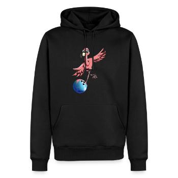 Bowling Flamingo Motif Bowling Player Bowler Fan - Sweat à capuche Premium bio Homme - noir - Devant - Nico (187cm)