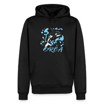 Tenue de baleine Enfants Adulte Douce Orque Épaulard - Sweat à capuche Premium bio Homme - noir - Devant - Nico (187cm)