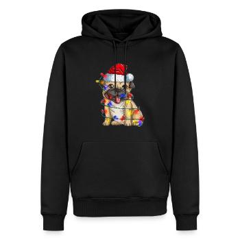 Stolze Mops Mama Hunde Gangster Hundemama Hund - Männer Premium Bio Hoodie - Schwarz - Vorne - Nico (187cm)