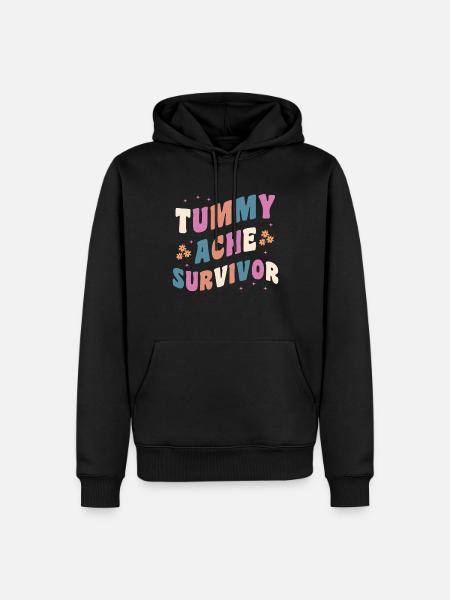 Tummy Ache Survivor Groovy - Men’s Premium Organic Hoodie - black