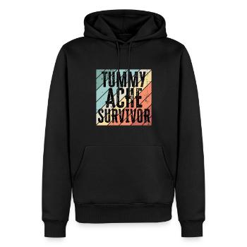 Vintage Tummy Ache Survivor en détresse - Sweat à capuche Premium bio Homme - noir - Devant - Nico (187cm)