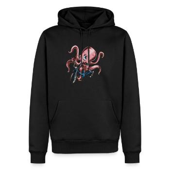 Cycliste calmar poulpe poulpe vélo pour enfants - Sweat à capuche Premium bio Homme - noir - Devant - Nico (187cm)