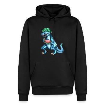 Tyrannosaurus Rex aime la tenue de fruits de pastèque - Sweat à capuche Premium bio Homme - noir - Devant - Nico (187cm)