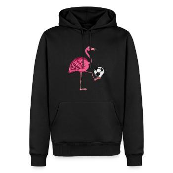 Entraîneur de football Joueur de football Flamingo Football - Sweat à capuche Premium bio Homme - noir - Devant - Nico (187cm)
