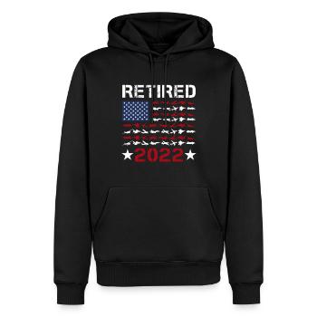 Pensionierter Pilot 2022 USA Flag Airplanes Aviation - Männer Premium Bio Hoodie - Schwarz - Vorne - Nico (187cm)