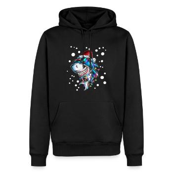 Shark Tenue de Noël Lunettes de soleil Chapeau de Noël - Sweat à capuche Premium bio Homme - noir - Devant - Nico (187cm)