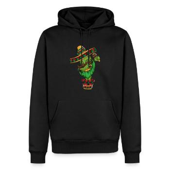 Maracas Mexique Désert Cactus Poncho Cinco de Mayo - Sweat à capuche Premium bio Homme - noir - Devant - Nico (187cm)