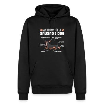 Anatomie eines Wursthundes lustiges Dackelgeschenk - Männer Premium Bio Hoodie - Schwarz - Vorne - Nico (187cm)
