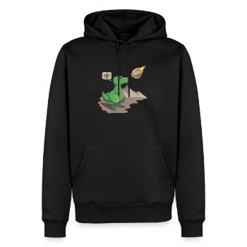 Dinosaurier Asteroid Welt Stein Schere Papier - Männer Premium Bio Hoodie - Schwarz - Vorne - Nico (187cm)