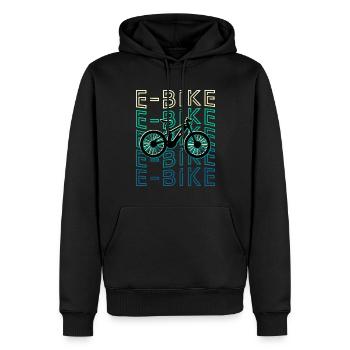 E Bike Retro Electric Bicycle VTT - Sweat à capuche Premium bio Homme - noir - Devant - Nico (187cm)