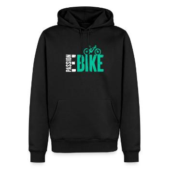 Passionné de vélo électrique Ebike - Sweat à capuche Premium bio Homme - noir - Devant - Nico (187cm)