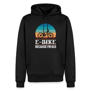 E Bike parce que je suis vieux cadeau ebike drôle - Sweat à capuche Premium bio Homme - noir - Devant - Nico (187cm)