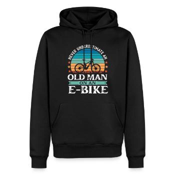 Ne sous-estimez jamais un vieil homme sur un EBike - Sweat à capuche Premium bio Homme - noir - Devant - Nico (187cm)