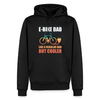 E Bike Dad wie ein normaler Papa, aber cooler - Männer Premium Bio Hoodie - Schwarz - Vorne - Nico (187cm)