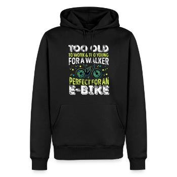 Parfait pour un cadeau de vélo électrique amusant - Sweat à capuche Premium bio Homme - noir - Devant - Nico (187cm)