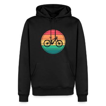 Vintage Retro EBike Sunset - Sweat à capuche Premium bio Homme - noir - Devant - Nico (187cm)