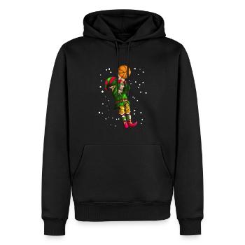 Basketball Weihnachtself spielt Basketballgeschenk - Männer Premium Bio Hoodie - Schwarz - Vorne - Nico (187cm)