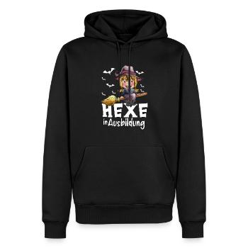 Hexen Ausbildung kleine Hexe Hexenbesen Fledermaus - Männer Premium Bio Hoodie - Schwarz - Vorne - Nico (187cm)