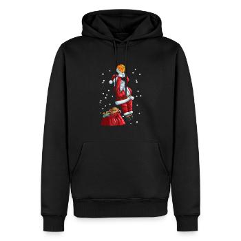 Weihnachtsmann spielt Basketball Weihnachtssport - Männer Premium Bio Hoodie - Schwarz - Vorne - Nico (187cm)
