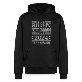 Biden Fetterman 2024 - Sweat à capuche Premium bio Homme - noir - Devant - Nico (187cm)