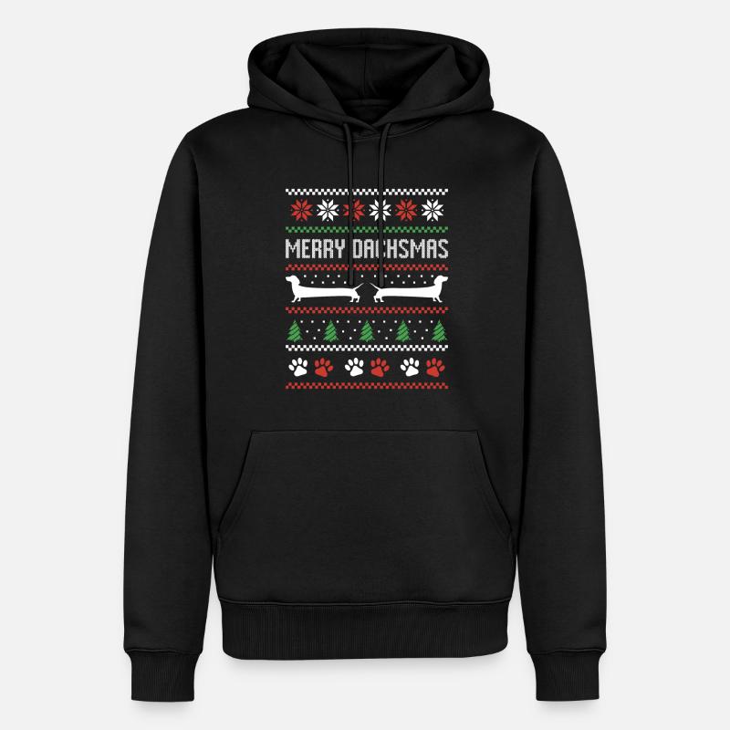 Dackel Wurst Hund Hässlicher Weihnachtspullover - Männer Premium Bio Hoodie - Schwarz