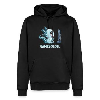 Moch Axolotl sur PC Jeux de joueurs Jouer Gamesolotl - Sweat à capuche Premium bio Homme - noir - Devant - Nico (187cm)