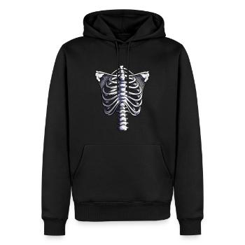 Poitrine squelettique Torse Os Halloween Outfit - Sweat à capuche Premium bio Homme - noir - Devant - Nico (187cm)
