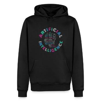 Cadeau d’intelligence artificielle - Sweat à capuche Premium bio Homme - noir - Devant - Nico (187cm)