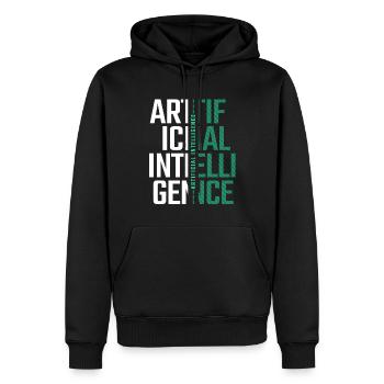 AI Artificial Intelligence Futuristic Nerd Gift - Men’s Premium Organic Hoodie - black - Front - Nico (187cm)