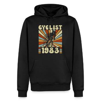 Fête Cycliste Né En 1983 40 Ans Anniversaire - Sweat à capuche Premium bio Homme - noir - Devant - Nico (187cm)