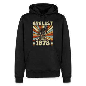 Fête Cycliste Né En 1978 45 Ans Anniversaire - Sweat à capuche Premium bio Homme - noir - Devant - Nico (187cm)