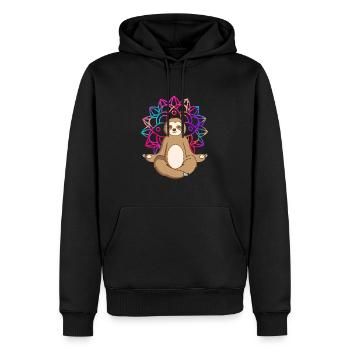 Sloth Mandala Sloth Yoga Shirt Tenue de Yoga - Sweat à capuche Premium bio Homme - noir - Devant - Nico (187cm)