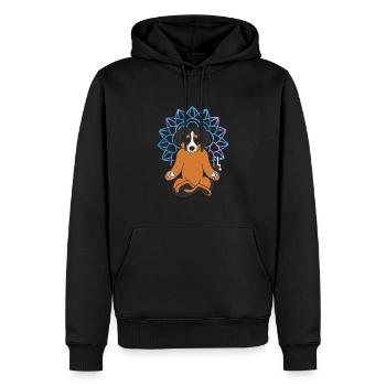 Chemise Chien Yoga Mandala Drôle Spirituel Med - Sweat à capuche Premium bio Homme - noir - Devant - Nico (187cm)