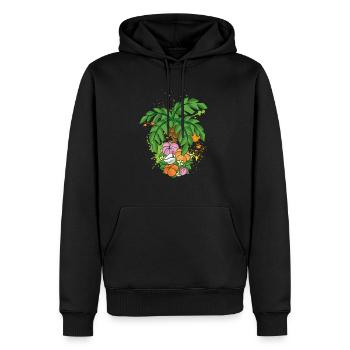 Palme Blüte Pflanze Sommeroutfit Urlaubskostüm - Männer Premium Bio Hoodie - Schwarz - Vorne - Nico (187cm)