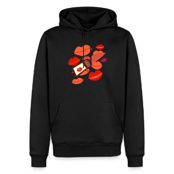 LIPPENSTIFT v2.00 - Männer Premium Bio Hoodie - Schwarz - Vorne - Nico (187cm)
