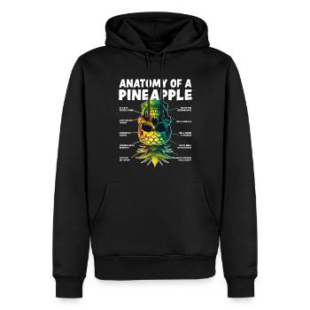 Anatomie d’un ananas à l’envers Ananas - Sweat à capuche Premium bio Homme - noir - Devant - Nico (187cm)