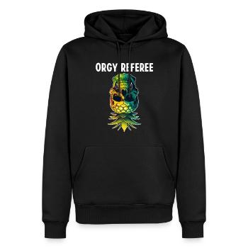 Orgie Schiedsrichter Funny Upside Down Ananasschädel - Männer Premium Bio Hoodie - Schwarz - Vorne - Nico (187cm)