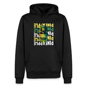 Ananas à l’envers - Sweat à capuche Premium bio Homme - noir - Devant - Nico (187cm)