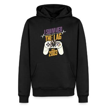 Geek born in 2003 birthday gamer 20 years - Men’s Premium Organic Hoodie - black - Front - Nico (187cm)