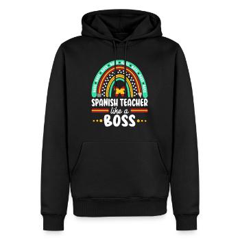 Humor Spanischlehrer als Cheflehrer - Männer Premium Bio Hoodie - Schwarz - Vorne - Nico (187cm)