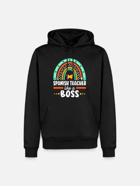 Humor Spanischlehrer als Cheflehrer - Männer Premium Bio Hoodie - Schwarz