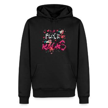 Pink Flamingo Costume Oiseau Nos Rochers de Troupeau - Sweat à capuche Premium bio Homme - noir - Devant - Nico (187cm)