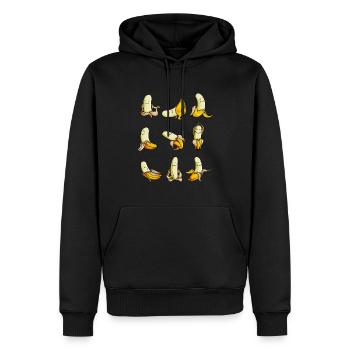 Banana Yoga Sport Motivation Régime végétalien - Sweat à capuche Premium bio Homme - noir - Devant - Nico (187cm)