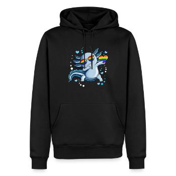 Herzen Luftblasen unter Wasser LGBTQ Herz Axolotl - Männer Premium Bio Hoodie - Schwarz - Vorne - Nico (187cm)