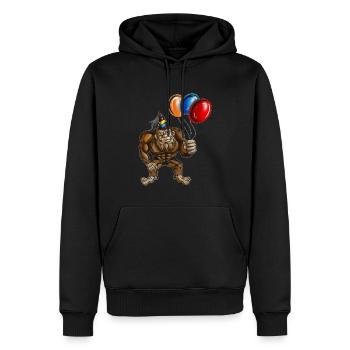 Bigfoot Birthday Party Mythical Creature Mystery - Sweat à capuche Premium bio Homme - noir - Devant - Nico (187cm)
