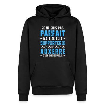 Pas Parfait mais Supporter de Auxerre Foot - Sweat à capuche Premium bio Homme - noir - Devant - Nico (187cm)
