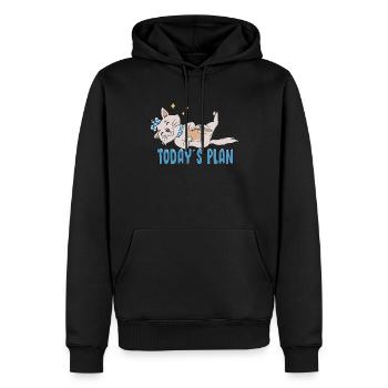 Le chat endormi veut dormir aujourd’hui Pyjama - Sweat à capuche Premium bio Homme - noir - Devant - Nico (187cm)